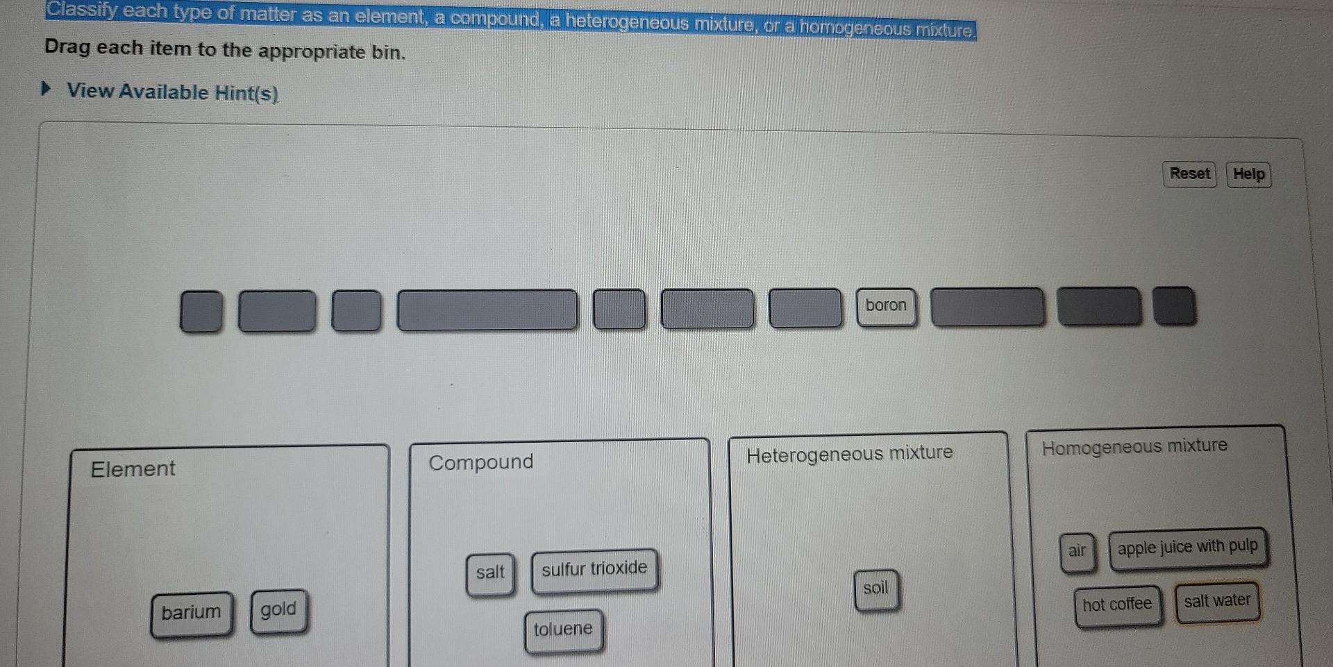 solved-classify-each-type-of-matter-as-an-element-a-chegg