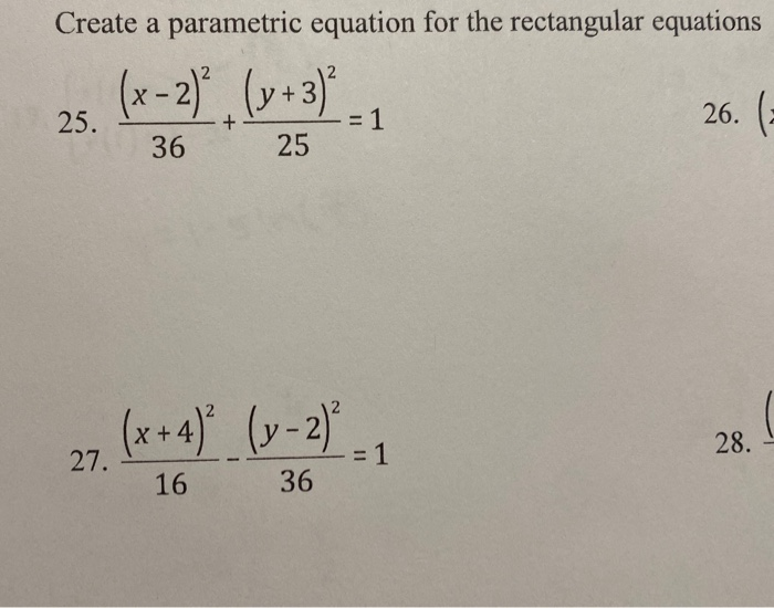 Solved Create a parametric equation for the rectangular | Chegg.com