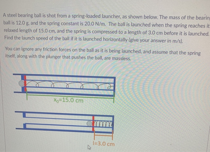 Solved A steel bearing ball is shot from a springloaded