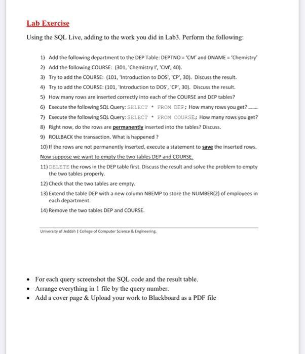 Solved can you solve this by using sql oracle live ( i | Chegg.com