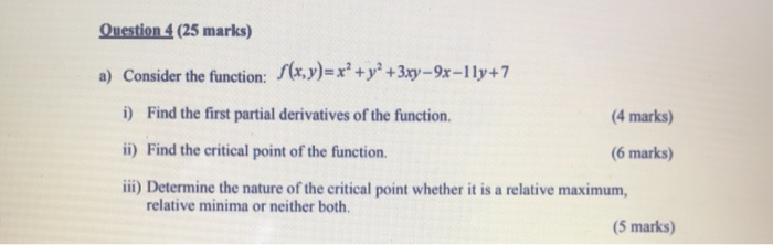 Solved Question 4 (25 marks) a) Consider the function: | Chegg.com