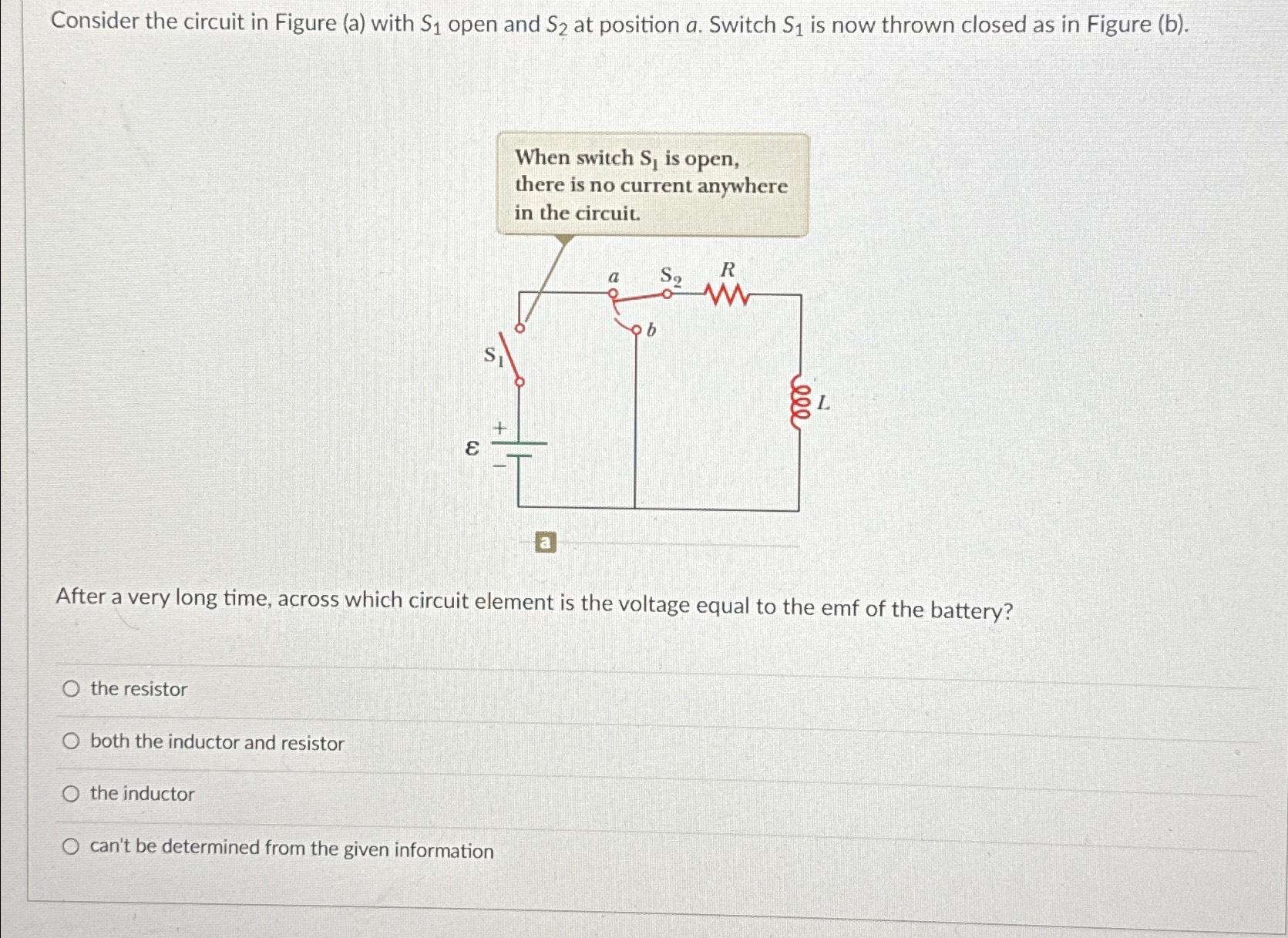 Solved Consider the circuit in Figure (a) ﻿with S1 ﻿open and | Chegg.com