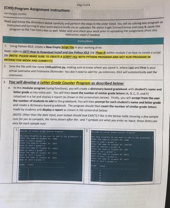 Solved Page 1 of 4 (CH9) Program Assignment Instructions | Chegg.com