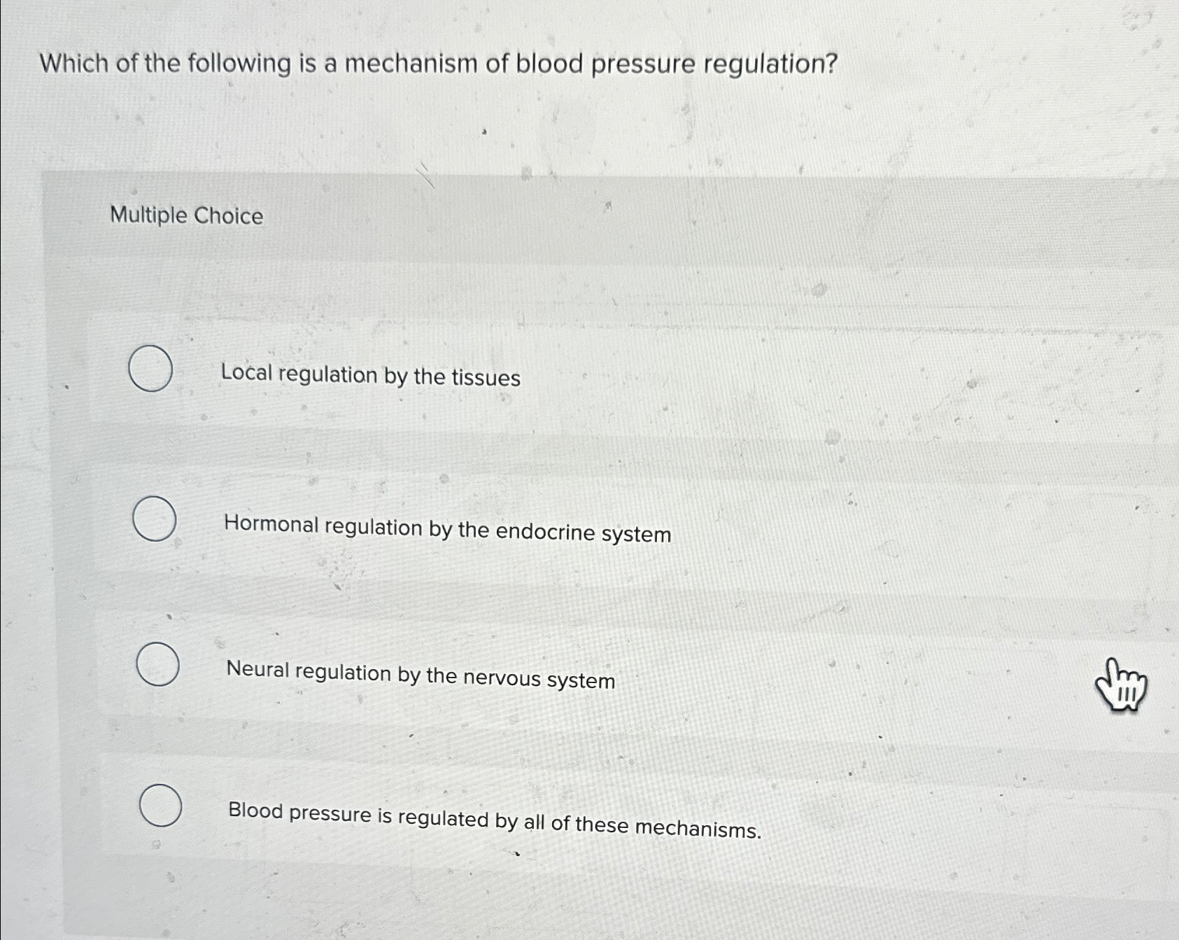 Solved Which of the following is a mechanism of blood | Chegg.com