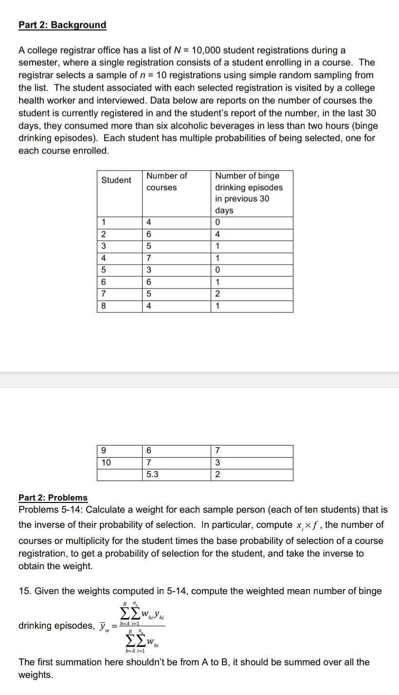 Solved Part 2: Background A college registrar office has a | Chegg.com