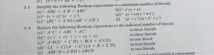 solved-2-3-2-4-simplify-the-following-boolean-expressions-to-chegg