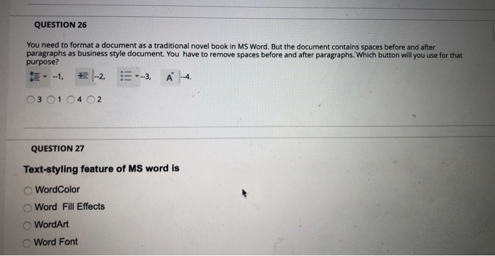 Solved Question 24 Ctrl C Ctrl V Shift F3 Ctrl H Are Chegg Com