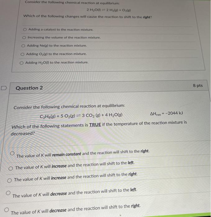 Solved Consider the following chemical reaction at | Chegg.com