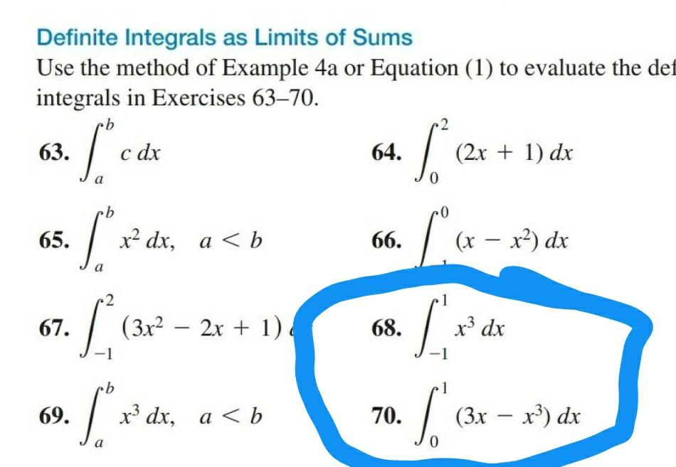 Solved Definite Integrals As Limits Of Sums Use The Method | Chegg.com