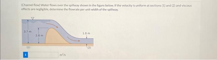 Solved (Channel flow) Water flows over the spillway shown in | Chegg.com