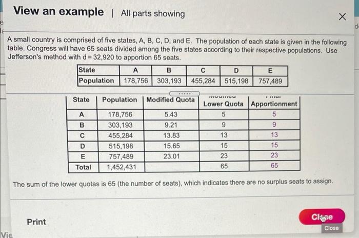 Solved A Small Country Is Comprised Of Five States, A, B, C, | Chegg.com