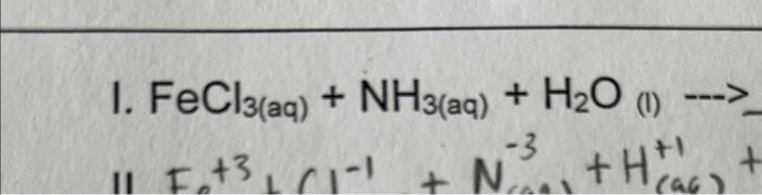 Phản Ứng Giữa FeCl<sub>3</sub> và NH<sub>3</sub>