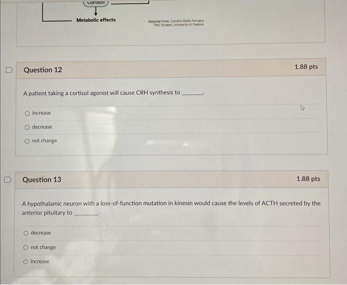 Solved [Question 12-16] Cortisol is a steroid hormone that | Chegg.com