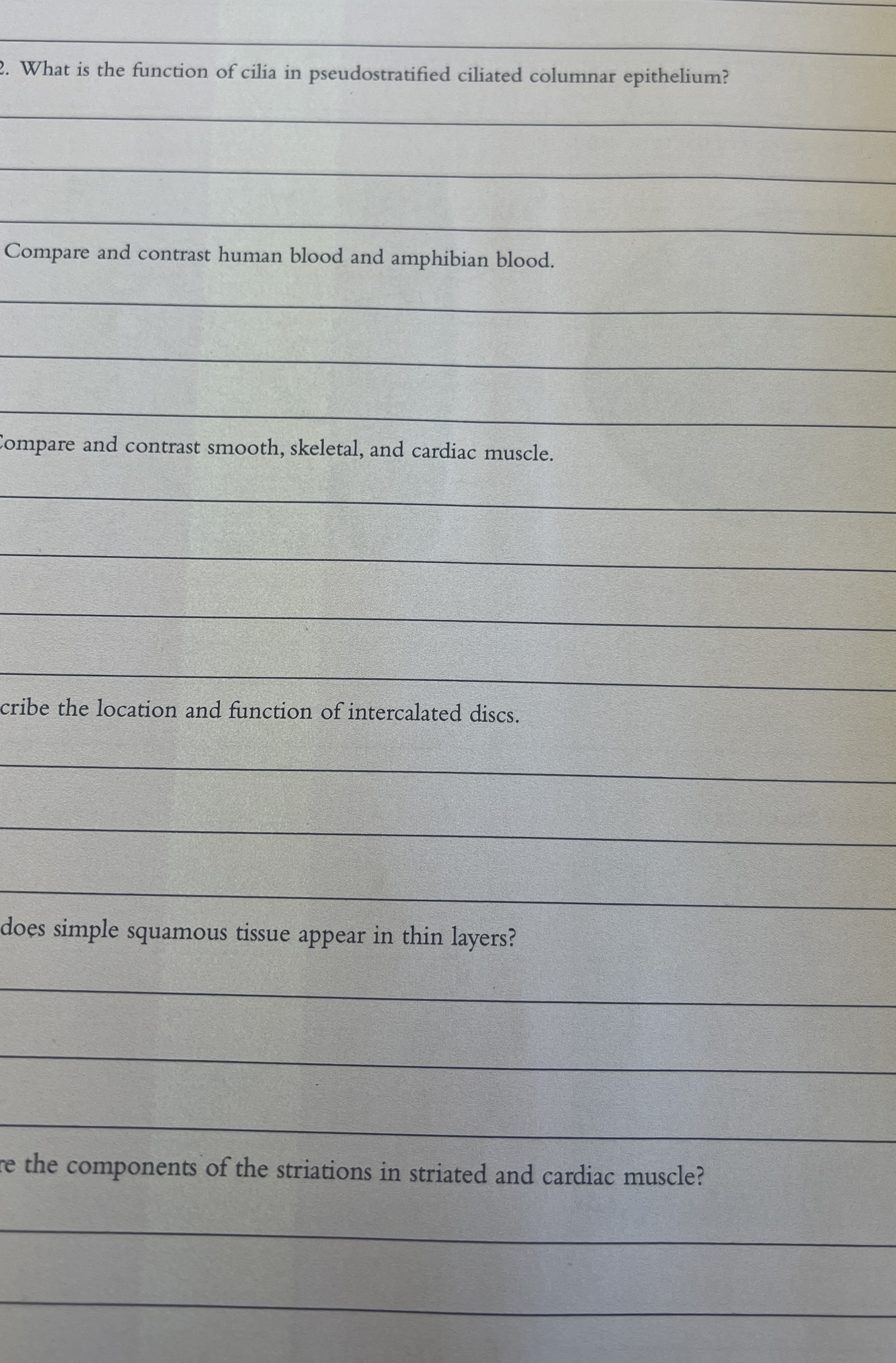 Solved What is the function of cilia in pseudostratified