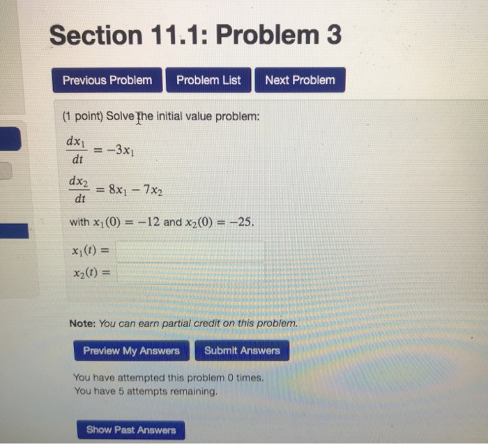 Solved Section 11.1: Problem 3 Previous Problem Problem List | Chegg.com
