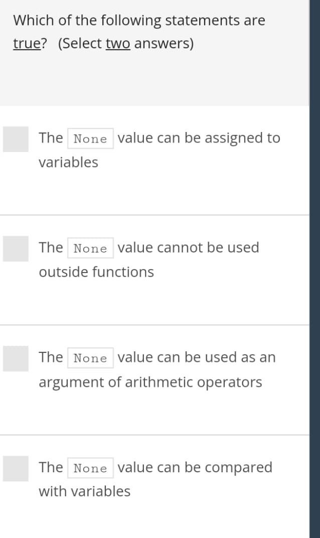 Solved Which of the following statements are true? (Select | Chegg.com