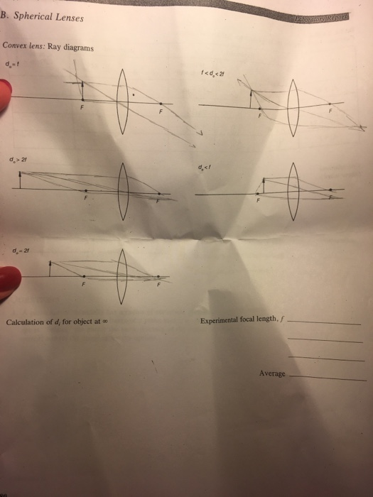 Solved B. Spherical Lenses Convex lens Ray diagrams d. 21