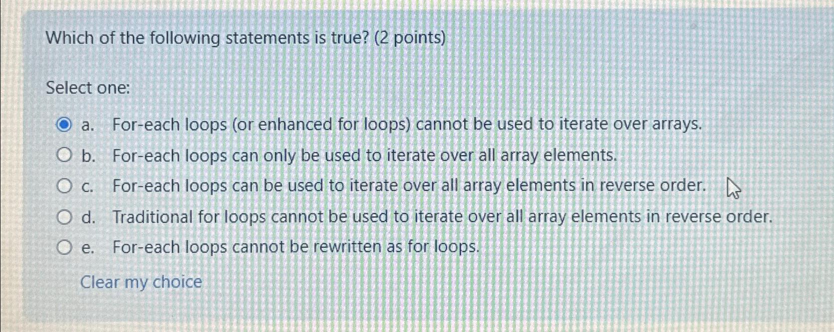 Solved Which of the following statements is true? (2 | Chegg.com