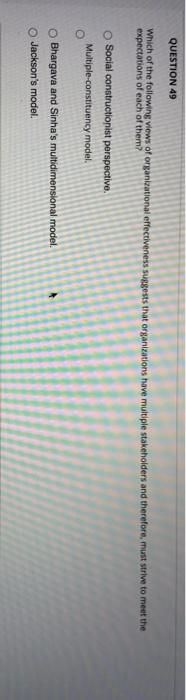 Solved QUESTION 49 Which of the following views of | Chegg.com