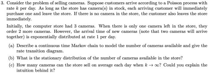 Solved Consider the problem of selling cameras. Suppose | Chegg.com