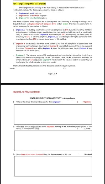Part1: Engineering ethics case of study Three | Chegg.com