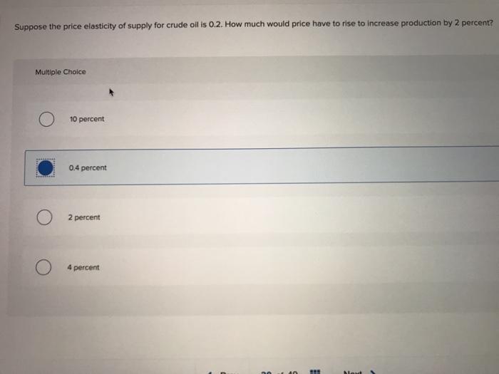 Solved Suppose the price elasticity of supply for crude oil | Chegg.com