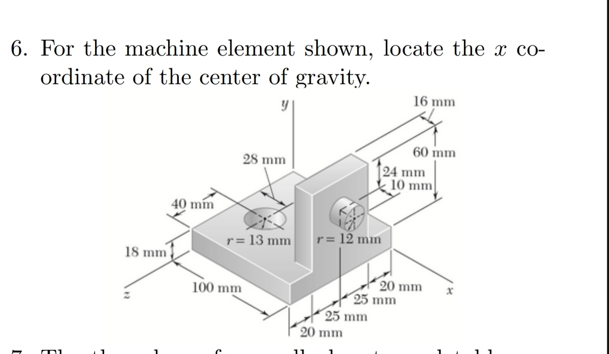 Solved For the machine element shown, locate the x | Chegg.com