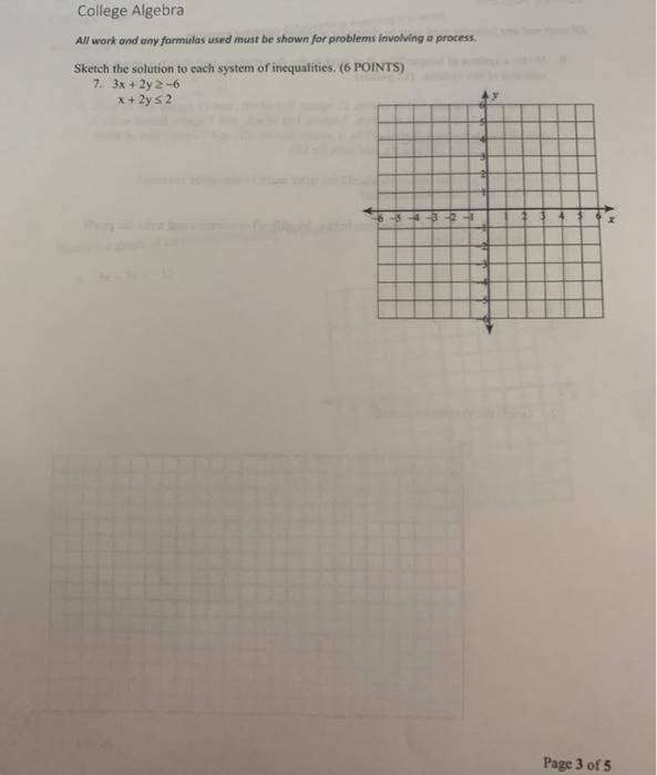 Solved College Algebra All work and any formulas used must | Chegg.com