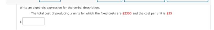 Solved Write an algebraic expression for the verbal | Chegg.com