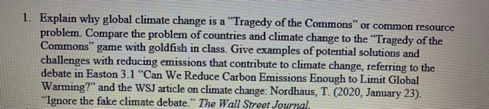Solved problem. Compare the problem of countries and climate | Chegg.com