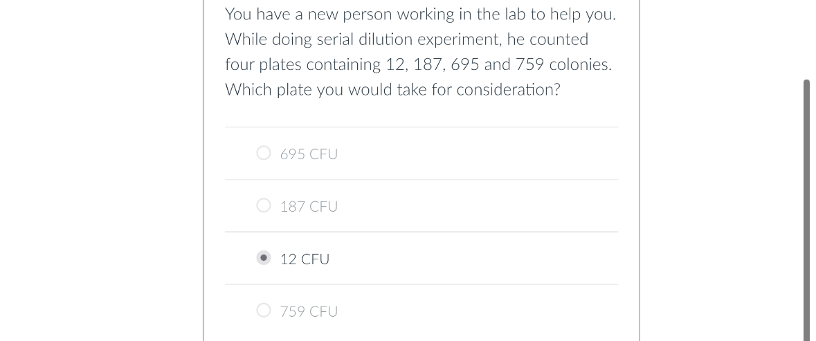 Solved You have a new person working in the lab to help you. | Chegg.com