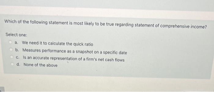 Solved Which of the following statement is most likely to be | Chegg.com