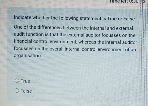 Solved Indicate whether the following statement is True or | Chegg.com