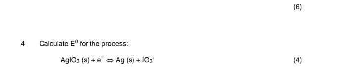 Solved 4 Calculate E0 for the process: AgIO3( | Chegg.com