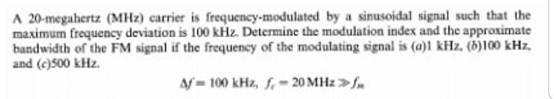 Solved Consider an angle-modulated signal *.Co - 10 cos | Chegg.com