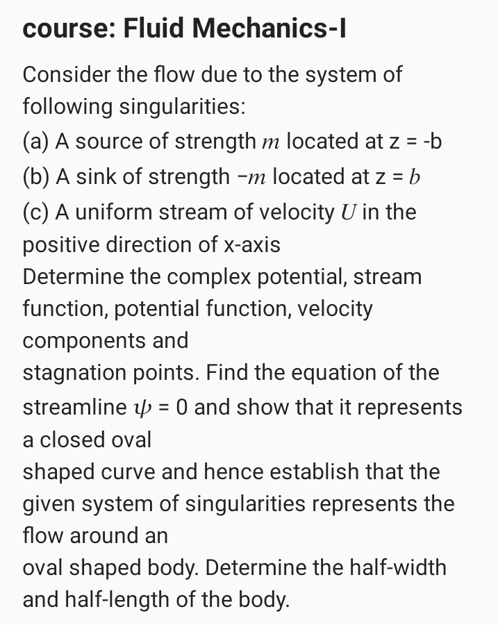 Solved course: Fluid Mechanics-1 Consider the flow due to | Chegg.com