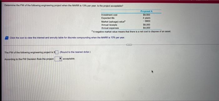 Solved Determine The FW Of The Following Engineering Project Chegg