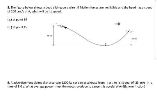 Solved 8 The Figure Below Shows A Bead Sliding On A Wire