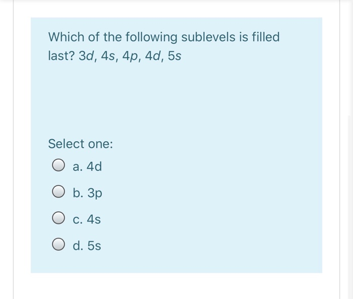 Solved quot Each electron in an atom must have its own unique Chegg com