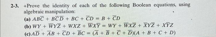 Solved 2-3. +Prove The Identity Of Each Of The Following | Chegg.com