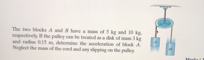 Solved The Two Blocks A And B Have A Mass Of 5 Kg And 10 Kg, | Chegg.com