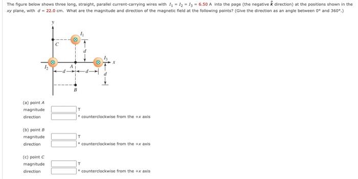 Solved xy plane, with d=22.0 cm. What are the magnitude and | Chegg.com