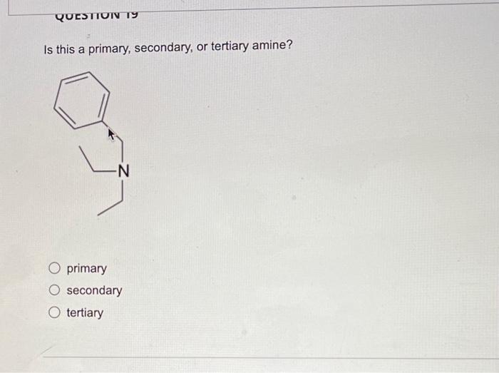 Solved Is This A Primary, Secondary, Or Tertiary Amine? | Chegg.com