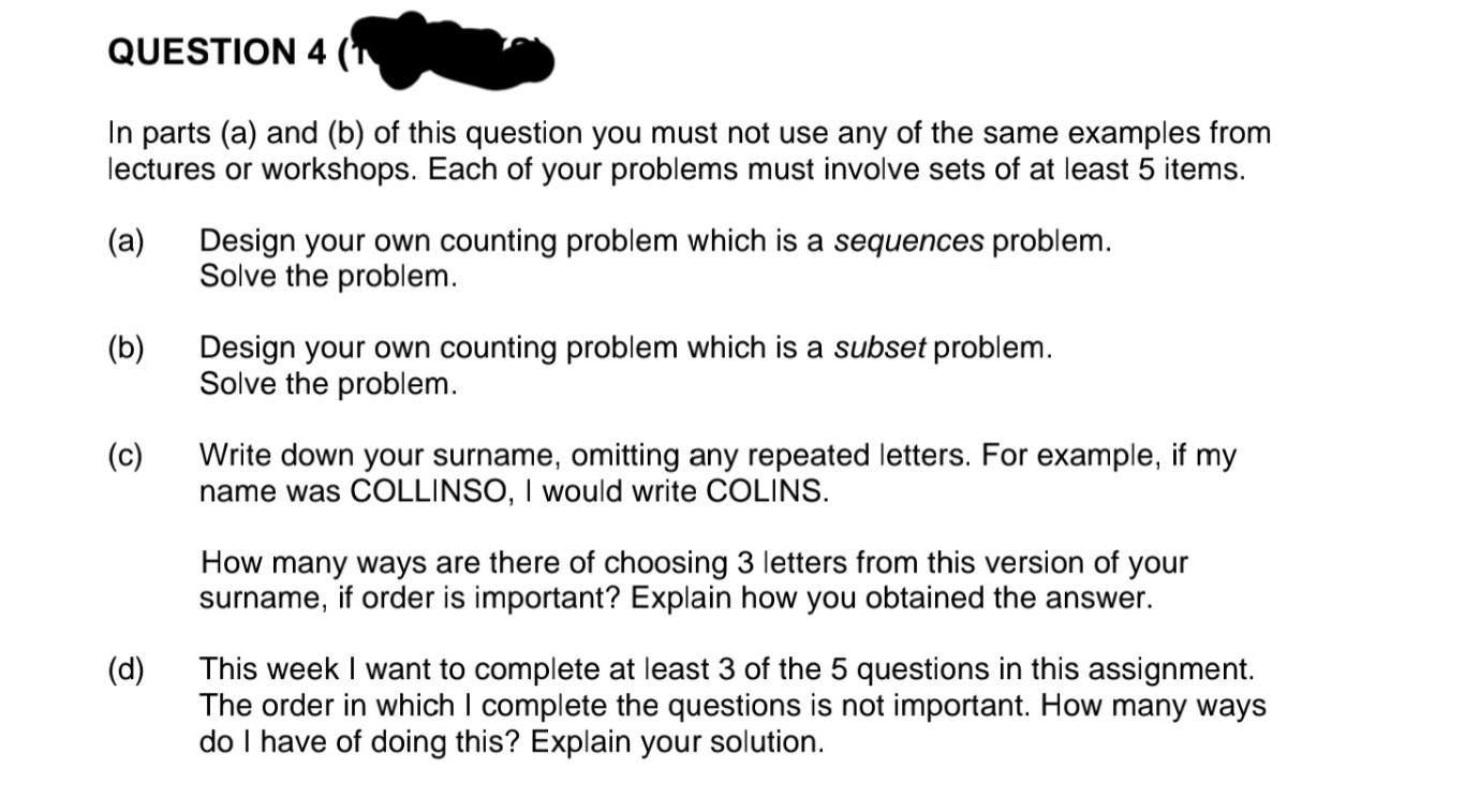 Solved QUESTION 4 (1 In Parts (a) And (b) Of This Question | Chegg.com