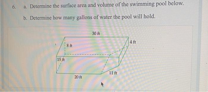 Solved 6. a. Determine the surface area and volume of the | Chegg.com