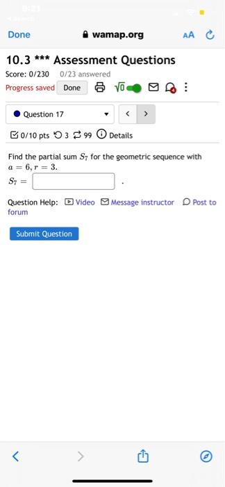 Solved Done wamap.org AA 10.3 *** Assessment Questions | Chegg.com
