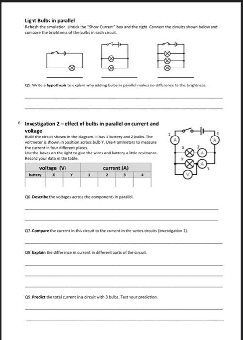 Solved Light Bulbs in parallel Refresh the simulation.