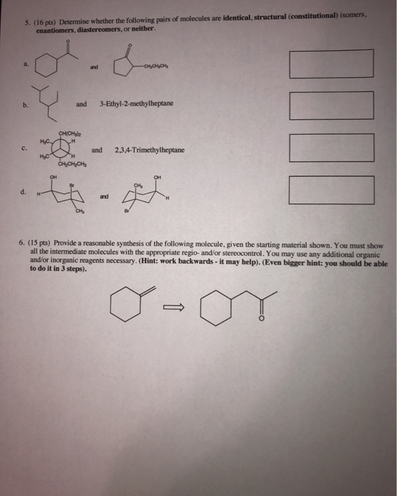 Solved 5. (16 pts) Determine whether the following pairs of | Chegg.com