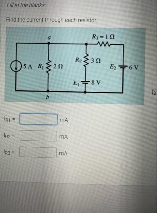 Solved Find The Current Through Each Resistor 5976