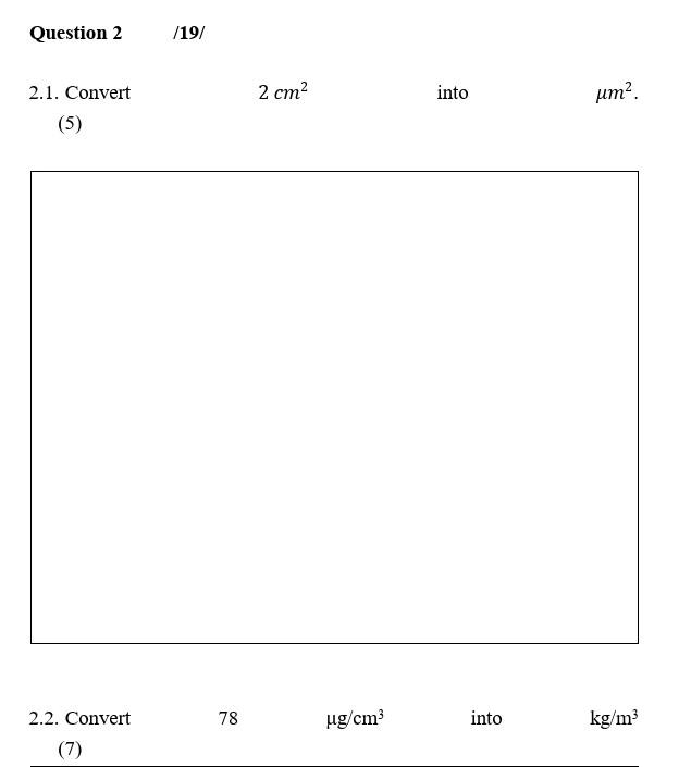 Solved Question 2 19 2 1 Convert 2 Cm2 Into m2 5 2 2 Chegg solved-question-2-19-2-1-convert-2-cm2-into-m2-5-2-2-chegg